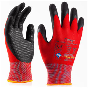 Art. 13750  RedFlex® 1 Strickhandschuh mit Beschichtung und Noppen,  Farbe: rot/schwarz