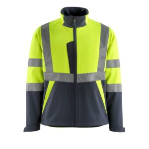 MASCOT® KIAMA Soft Shell Jacke, GELB/SCHWARZBLAU (100% Polyester, 280 g/m²)