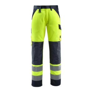 MASCOT® MAITLAND Warnschutz-Bundhose, HI-VIS GELB/ SCHWARZBLAU (80% Polyester/20% BW, 285 g/m²)