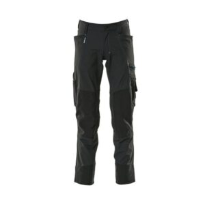 Hose mit Knietaschen, Stretchstoff, Farbe: schwarz