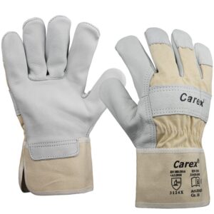 Art. 0162/KW Rindlederhandschuh, Farbe: grau/beige (natur)