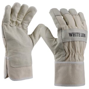 Art. 0166/LION White Lion Ziegenlederhandschuh, Farbe: grau/beige
