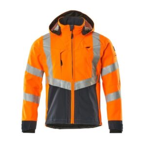 MASCOT® BLACKPOOL Soft Shell Jacke, ORANGE/SCHWARZBLAU (100% Polyester, 360 g/m²)