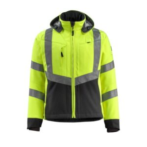 MASCOT® BLACKPOOL Soft Shell Jacke, GELB/SCHWARZ (100% Polyester, 360 g/m²)