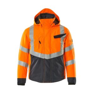 MASCOT® HASTINGS Pilotjacke, ORANGE/SCHWARZBLAU (100% Polyester, 210 g/m²)