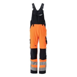 MASCOT® NEWCASTLE Latzhose, ORANGE/SCHWARZBLAU Teflon®-behandelt (65% Polyester/35% BW, 290 g/m²)