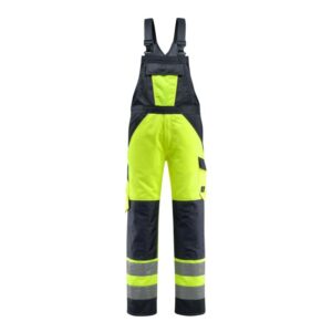 MASCOT® GOSFORD Warnschutz-Latzhose, HI-VIS GELB/ SCHWARZBLAU (80% Polyester/20% BW, 285 g/m²)