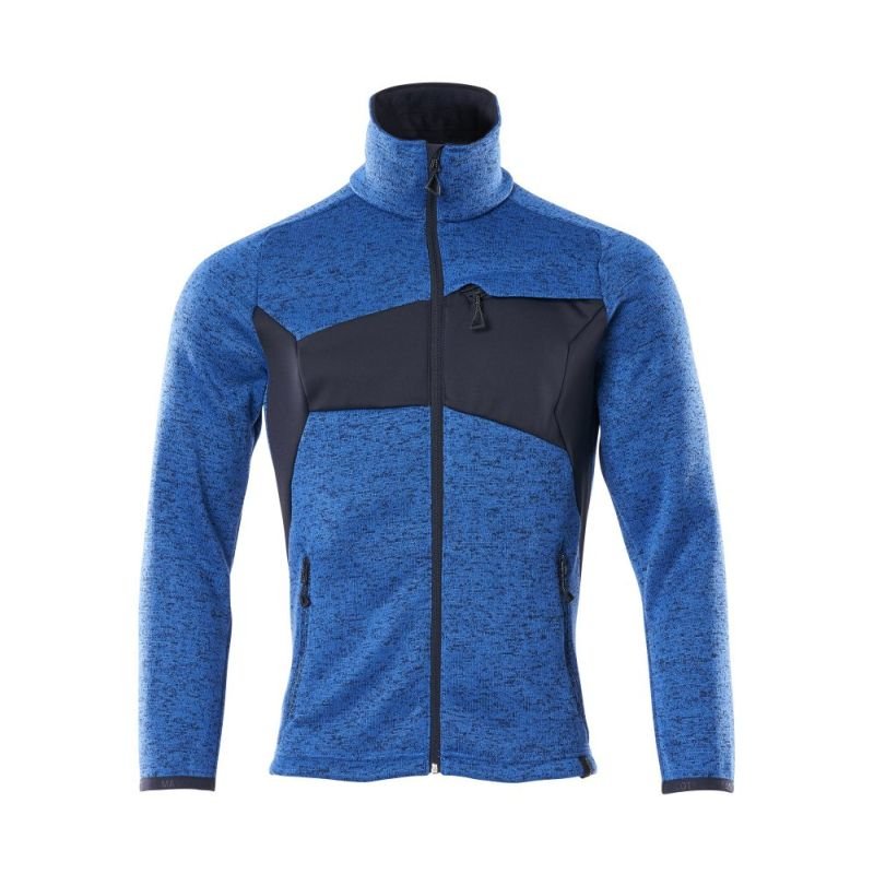 MASCOT® Accelerate Strickpullover mit Reißverschluss azurblau/schwarzblau