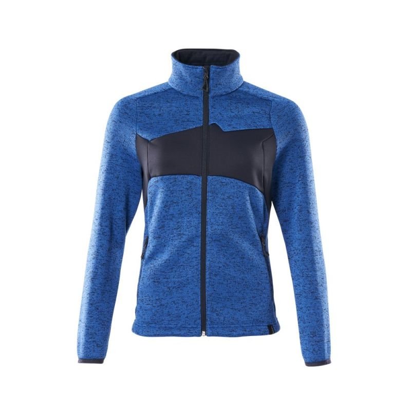 MASCOT® Accelerate Strickpullover mit Reißverschluss, Damen azurblau/schwarzblau