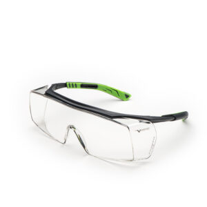 UNIVET 5X7 OVERSPEC-Überbrille, gun metallic/ grün, Scheibe klar, UV400