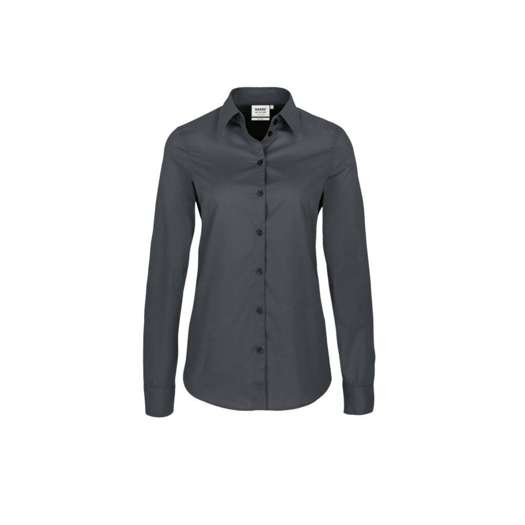 "Bluse 1/1arm ""performance"", 60% Baumwolle/40% Polyester, anthrazit"