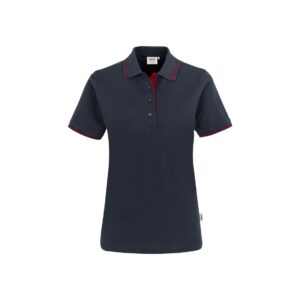 203 Women-Poloshirt Casual, TINTE/ROT (100% Baumwolle, 200g/m²)