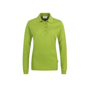 Women-Longsleeve-Poloshirt Performance, KIWI (50% BW/50% Polyester, 220 g/m²)
