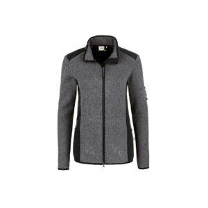 HAKRO Damen Strickfleecejacke,ANTHRAZIT/MELIERT, (100% Polyester ca.280g/m²)