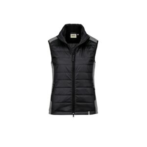 HAKRO Damen Hybridweste Alabama, regular fit, schwarz, Gewebe aus 98% Baumwolle/2% Elasthan,120 g/m²