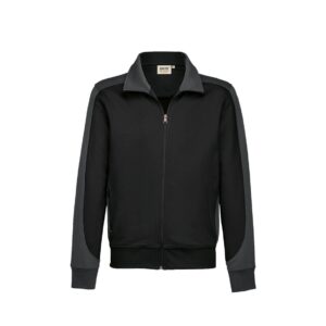 Herren-Sweatjacke Contrast Performance, schwarz/anthrazit