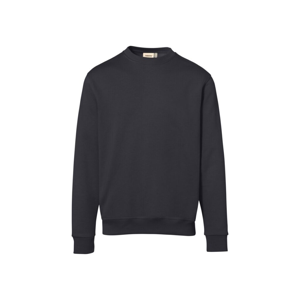 HAKRO Sweatshirt Bio-Baumwolle GOTS karbongrau