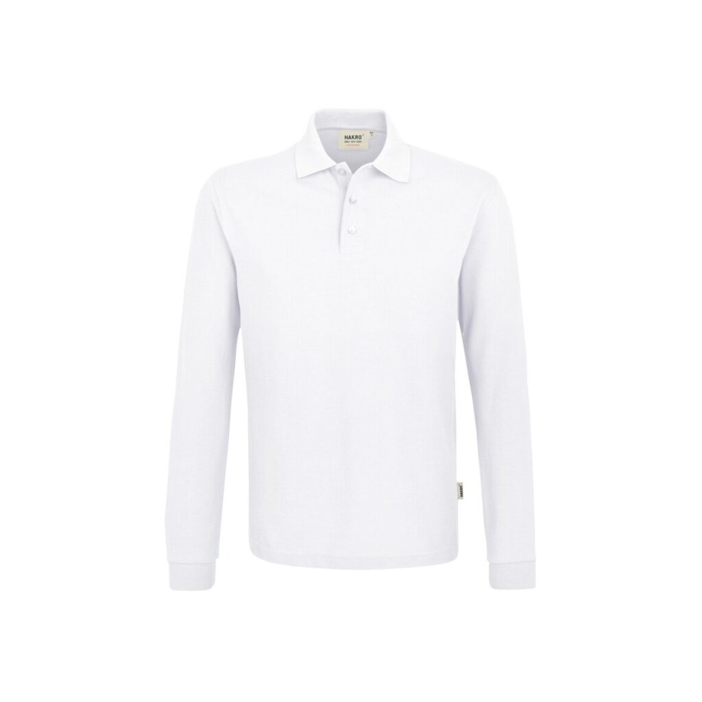 Longsleeve-Poloshirt Performance, WEISS (50% BW/50% Polyester, 220 g/m²)