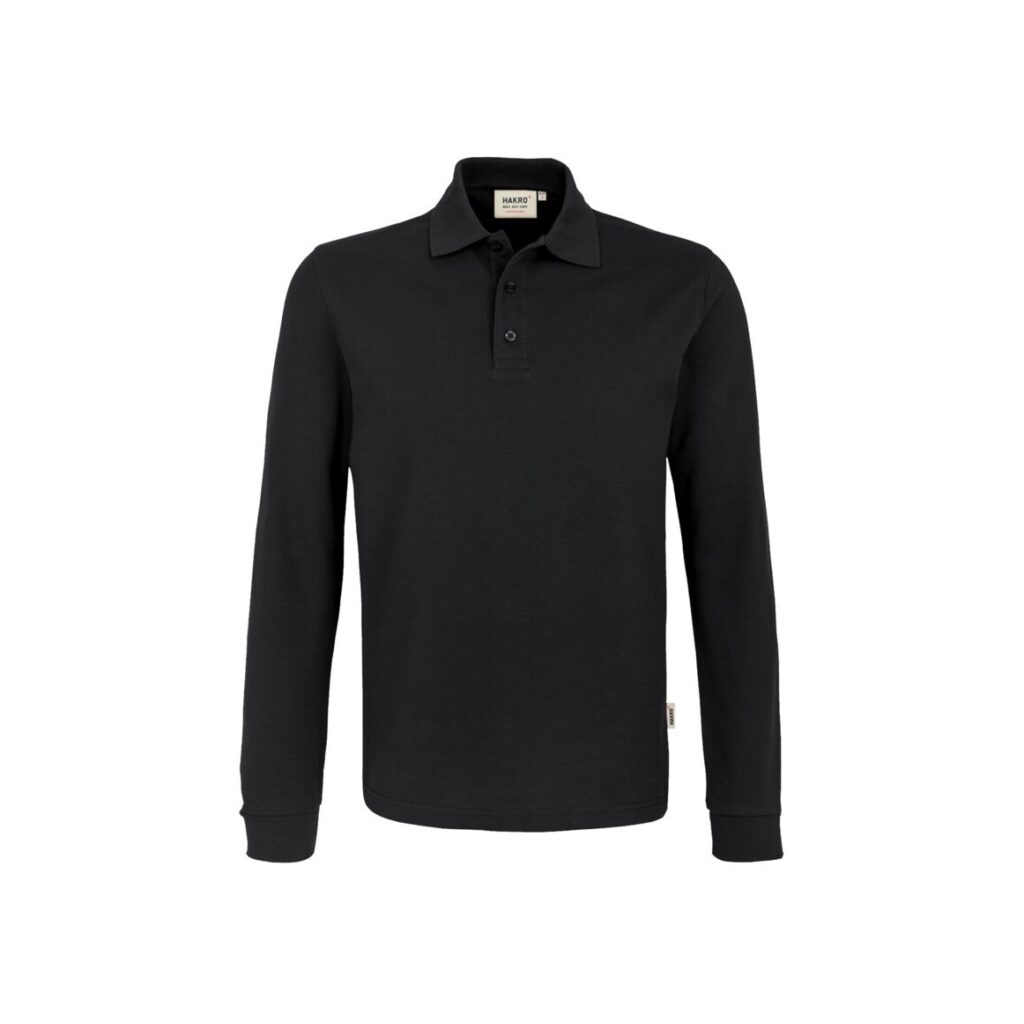 Longsleeve-Poloshirt Performance, SCHWARZ (50% BW/50% Polyester, 220 g/m²)