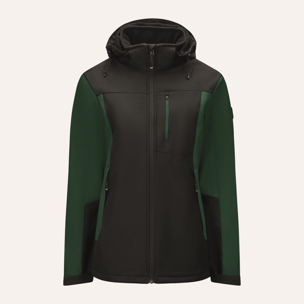FHB JULIA Softshell-Jacke Damen, grün-schwarz