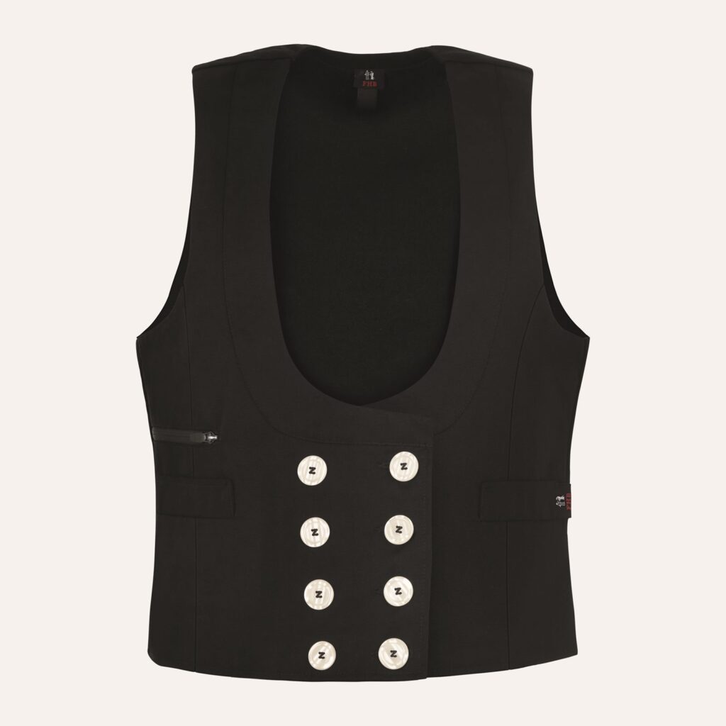 FHB HERDIS Zunftweste aus Canvas Damen, schwarz