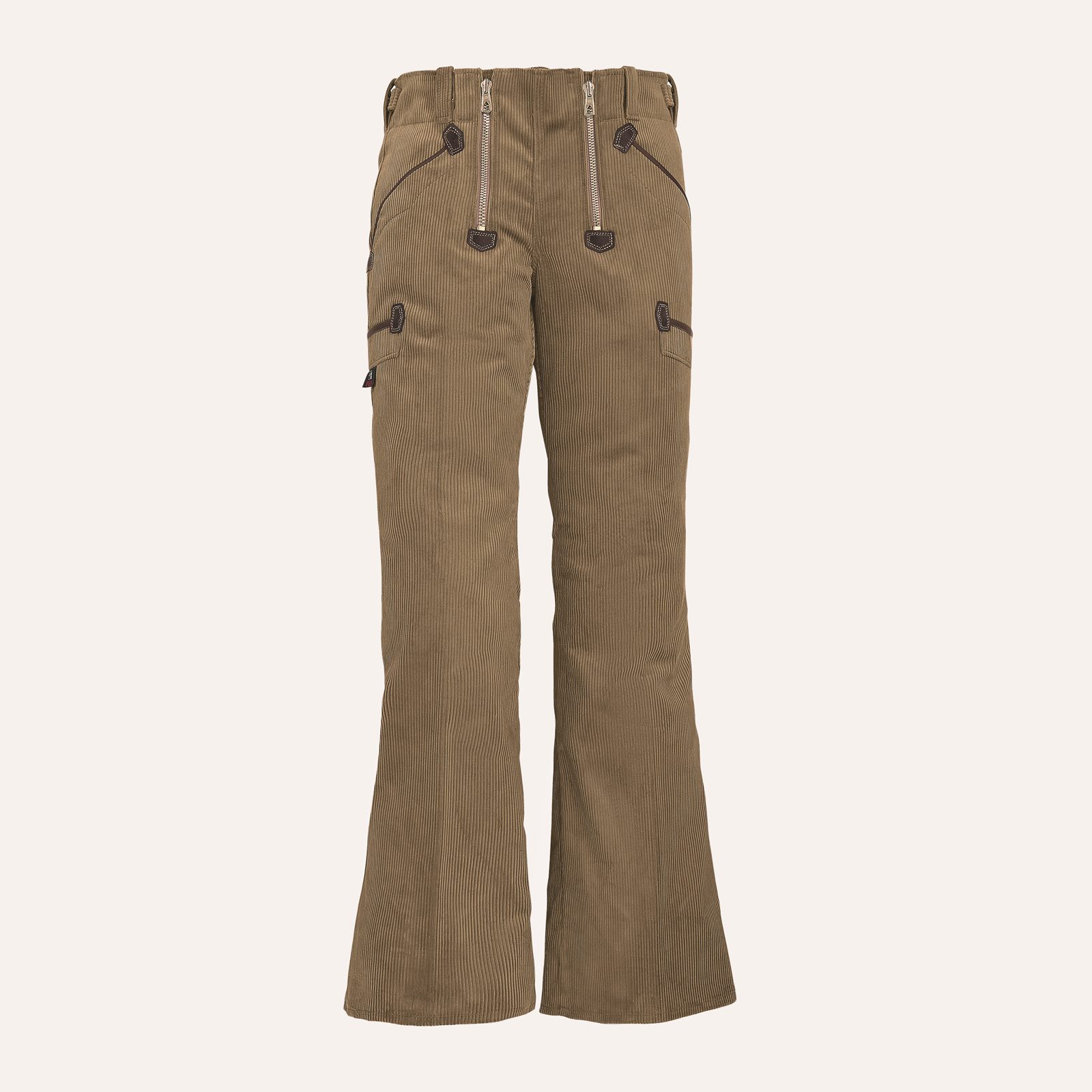 Zunfthose Damen, Genuacord mit Schlag, BEIGE, (85% BW, 15% Polyester 440g/qm)