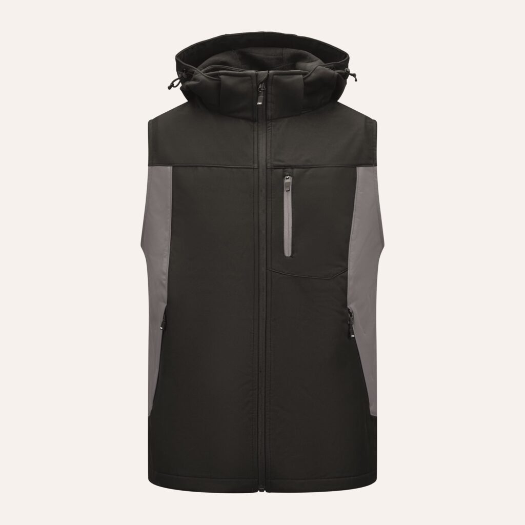 FHB JUSTUS Softshellweste, grau-schwarz