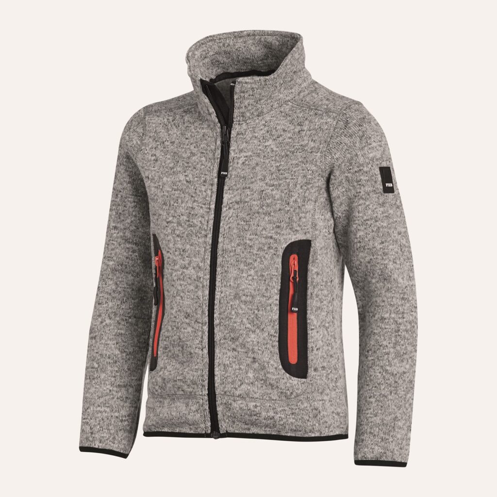 FHB MATS Strick-Fleece-Jacke Kinder, grau