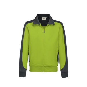 Herren-Sweatjacke Contrast Performance, kiwi/anthrazit